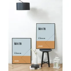 ACAZA Aluminium Fotokader, Foto lijst voor Foto's met Formaat 50 x 70 cm, Zwarte Rand