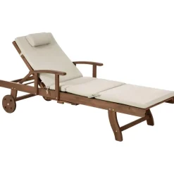 Leen Bakker AMANTEA PREMIUM II - Tuinligstoel - Taupe - Acaciahout