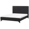 Beliani AMBASSADOR - Tweepersoonsbed - Zwart - 140 x 200 cm - Chenille