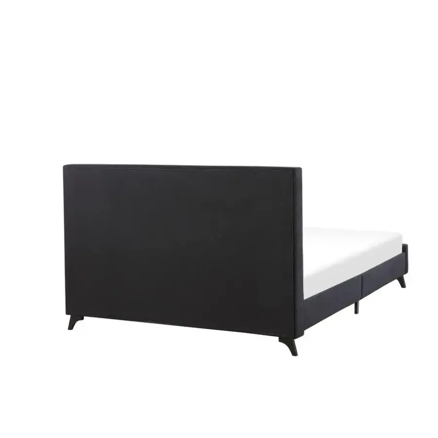 Beliani AMBASSADOR - Tweepersoonsbed - Zwart - 140 x 200 cm - Chenille