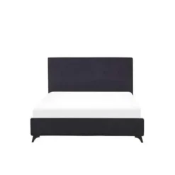Beliani AMBASSADOR - Tweepersoonsbed - Zwart - 140 x 200 cm - Chenille