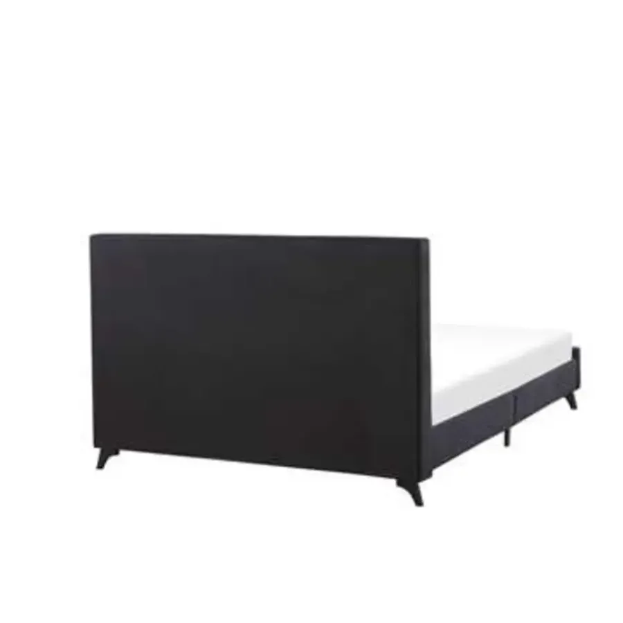 Beliani AMBASSADOR - Tweepersoonsbed - Zwart - 140 x 200 cm - Chenille