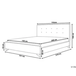 Beliani AMBASSADOR - Tweepersoonsbed - Zwart - 140 x 200 cm - Chenille