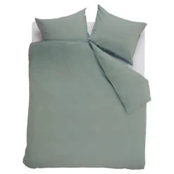 Lits-Jumeaux Dekbedovertrekken-Ambiante Cotton Uni dekbedovertrek - 240x200/220 - Groen