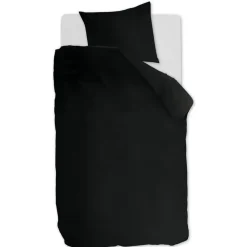 Ambiante Cotton Uni dekbedovertrek - 140x200/220 - Zwart