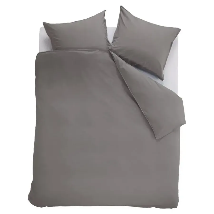 Lits-Jumeaux Dekbedovertrekken-Ambiante Cotton Uni dekbedovertrek - 240x200/220 - Grijs