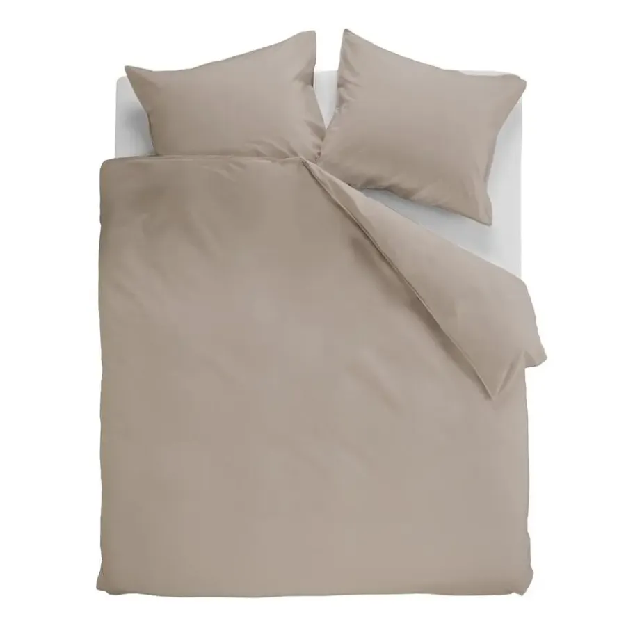 2-Persoons Dekbedovertrekken-Ambiante Cotton Uni dekbedovertrek - 200x200/220 - Taupe