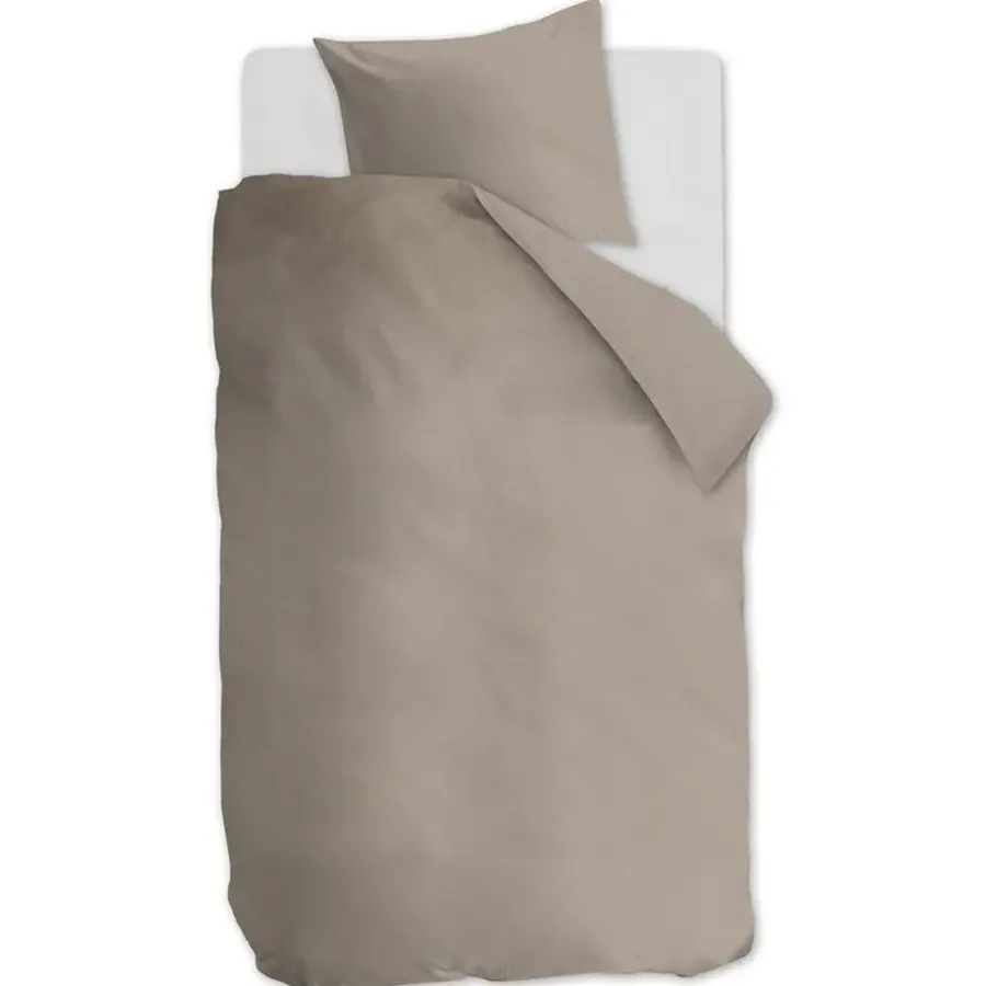 2-Persoons Dekbedovertrekken-Ambiante Cotton Uni dekbedovertrek - 200x200/220 - Taupe
