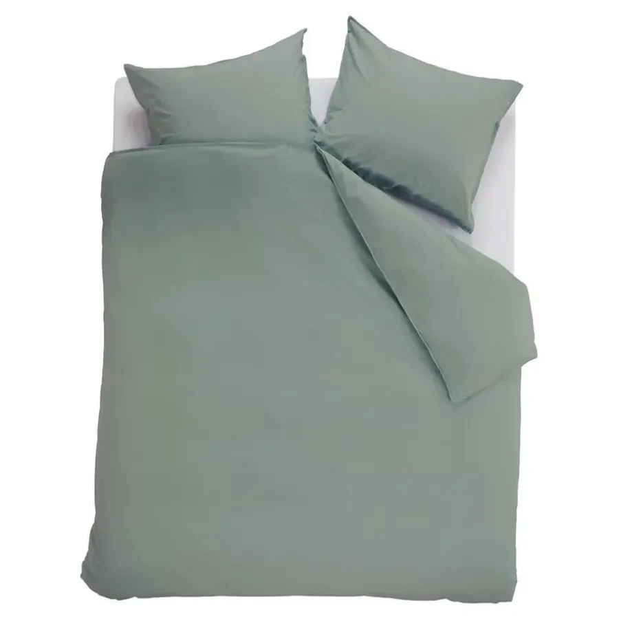 2-Persoons Dekbedovertrekken-Ambiante Cotton Uni dekbedovertrek - 200x200/220 - Groen