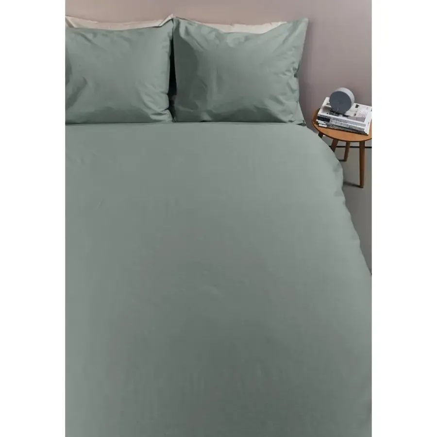 2-Persoons Dekbedovertrekken-Ambiante Cotton Uni dekbedovertrek - 200x200/220 - Groen