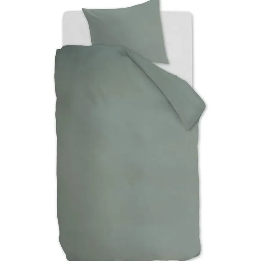 2-Persoons Dekbedovertrekken-Ambiante Cotton Uni dekbedovertrek - 200x200/220 - Groen