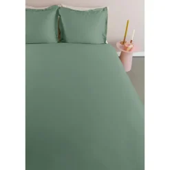 1-Persoons Dekbedovertrekken-Ambiante Satin Uni dekbedovertrek - 140x200/220 - Groen