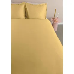 Ambiante Satin Uni dekbedovertrek - 240x200/220 - Licht geel