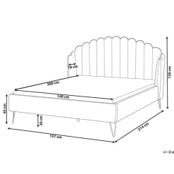 Twijfelaars-Beliani AMBILLOU - Bed - Lichtbeige - 140 x 200 cm - Polyester