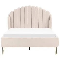 Twijfelaars-Beliani AMBILLOU - Bed - Lichtbeige - 140 x 200 cm - Polyester