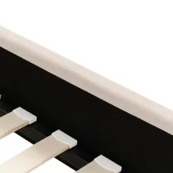 Twijfelaars-Beliani AMBILLOU - Bed - Lichtbeige - 140 x 200 cm - Polyester