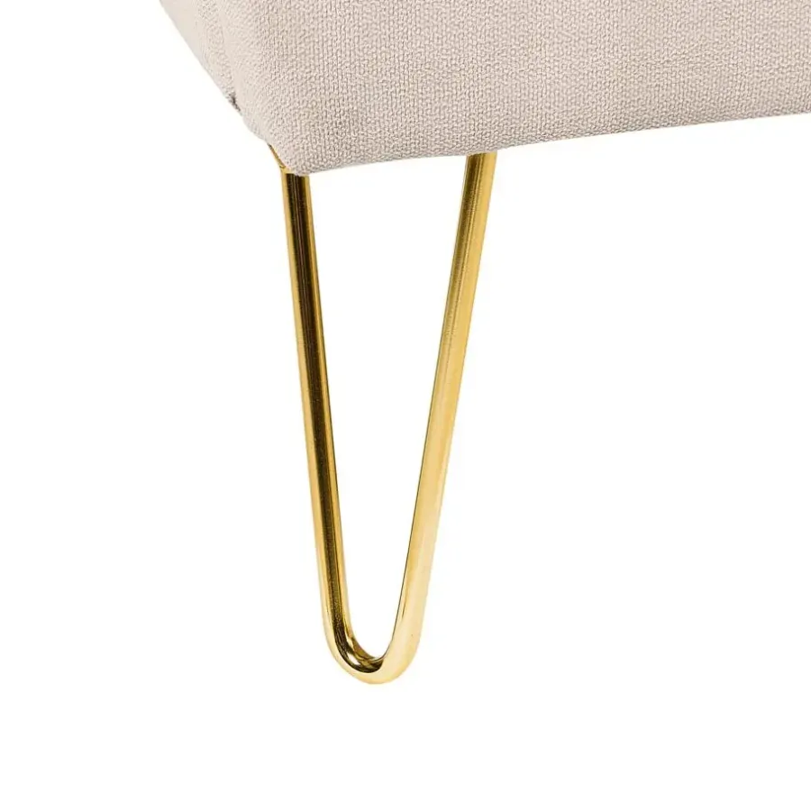 Twijfelaars-Beliani AMBILLOU - Bed - Lichtbeige - 140 x 200 cm - Polyester