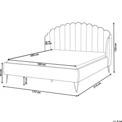 2-Persoons Bedden-Beliani AMBILLOU - Bed - Lichtbeige - 160 x 200 cm - Polyester