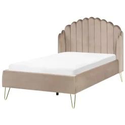 Twijfelaars-Leen Bakker AMBILLOU - Bed - Taupe - 120 x 200 cm - Fluweel