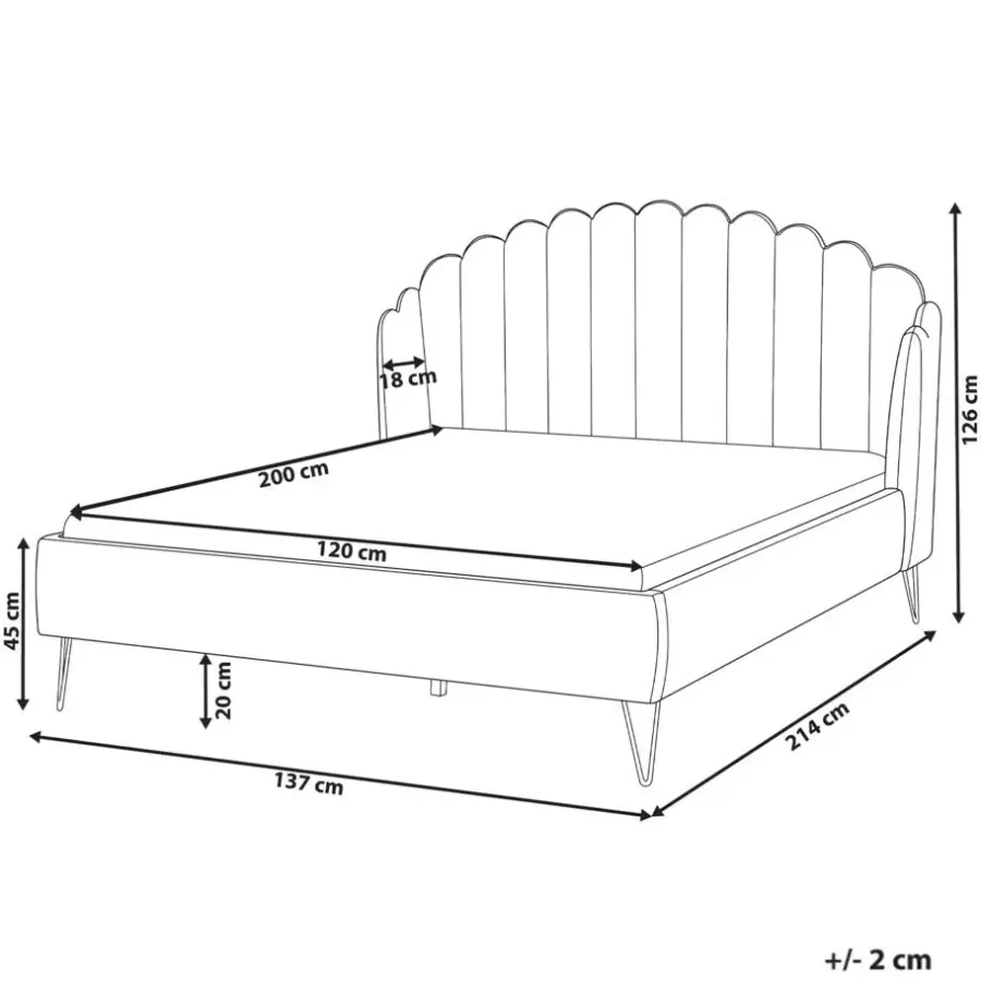 Twijfelaars-Leen Bakker AMBILLOU - Bed - Taupe - 120 x 200 cm - Fluweel