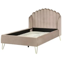 Twijfelaars-Leen Bakker AMBILLOU - Bed - Taupe - 120 x 200 cm - Fluweel