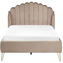 Twijfelaars-Leen Bakker AMBILLOU - Bed - Taupe - 120 x 200 cm - Fluweel