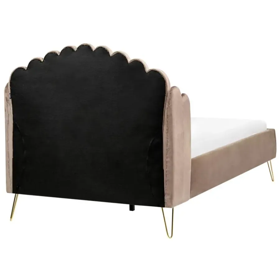 Twijfelaars-Leen Bakker AMBILLOU - Bed - Taupe - 120 x 200 cm - Fluweel