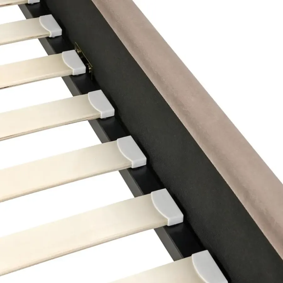 Twijfelaars-Leen Bakker AMBILLOU - Bed - Taupe - 120 x 200 cm - Fluweel