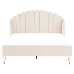Beliani AMBILLOU - Tweepersoonsbed - Goud - 140 x 200 cm - Fluweel