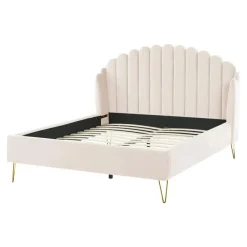 Beliani AMBILLOU - Tweepersoonsbed - Goud - 140 x 200 cm - Fluweel