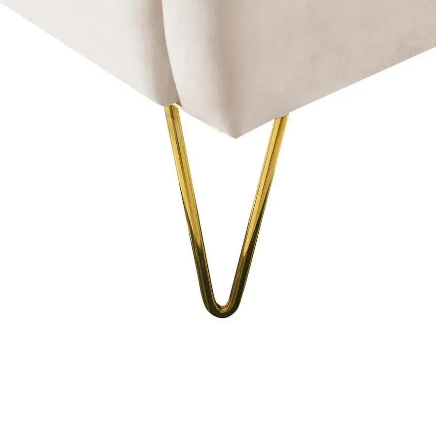 Beliani AMBILLOU - Tweepersoonsbed - Goud - 140 x 200 cm - Fluweel