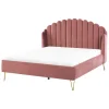 Beliani AMBILLOU - Tweepersoonsbed - Roze - 140 x 200 cm - Fluweel