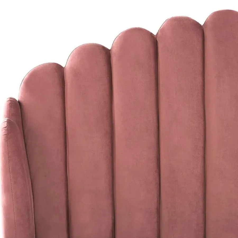 Beliani AMBILLOU - Tweepersoonsbed - Roze - 140 x 200 cm - Fluweel