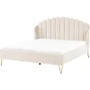 2-Persoons Bedden-Beliani AMBILLOU - Tweepersoonsbed - Goud - 180 x 200 cm - Fluweel