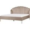 Beliani AMBILLOU - Tweepersoonsbed - Taupe - 180 x 200 cm - Fluweel