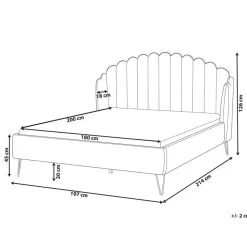 Beliani AMBILLOU - Tweepersoonsbed - Taupe - 180 x 200 cm - Fluweel