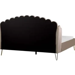Beliani AMBILLOU - Tweepersoonsbed - Taupe - 180 x 200 cm - Fluweel