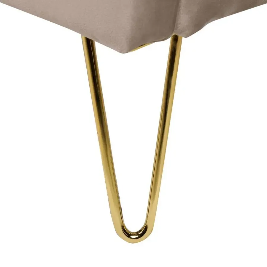 Beliani AMBILLOU - Tweepersoonsbed - Taupe - 180 x 200 cm - Fluweel