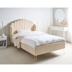 Leen Bakker AMBILLOU - Tweepersoonsbed - Beige - 120 x 200 cm - Bouclé