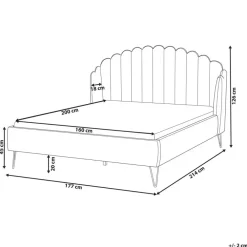 2-Persoons Bedden-Beliani AMBILLOU - Tweepersoonsbed - Taupe - 160 x 200 cm - Fluweel