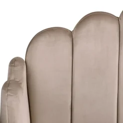 2-Persoons Bedden-Beliani AMBILLOU - Tweepersoonsbed - Taupe - 160 x 200 cm - Fluweel
