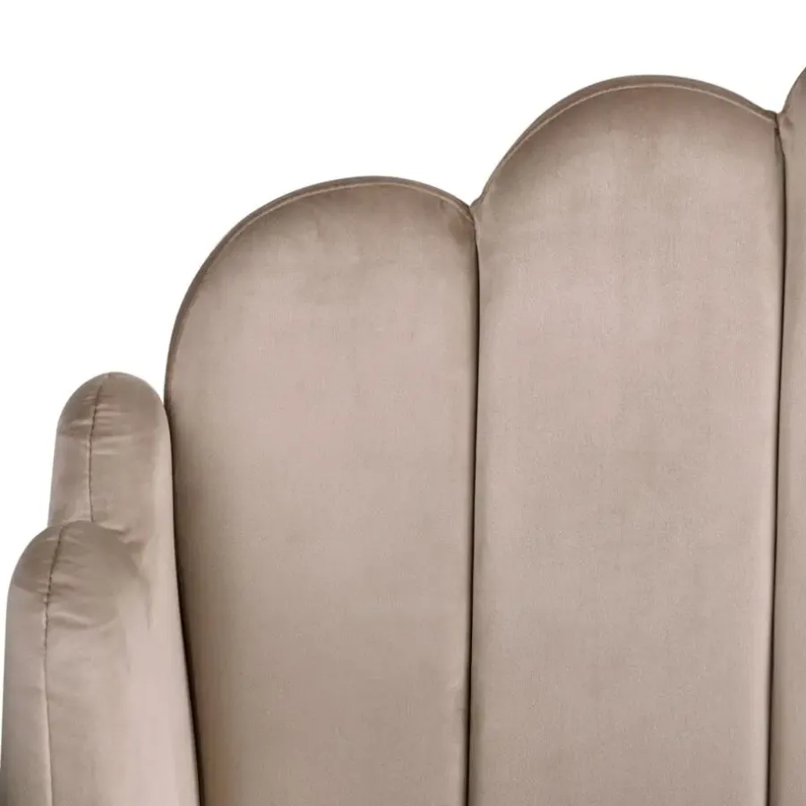 2-Persoons Bedden-Beliani AMBILLOU - Tweepersoonsbed - Taupe - 160 x 200 cm - Fluweel