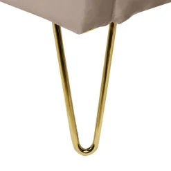 2-Persoons Bedden-Beliani AMBILLOU - Tweepersoonsbed - Taupe - 160 x 200 cm - Fluweel