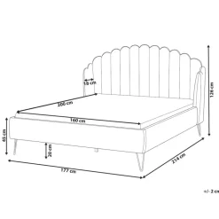 2-Persoons Bedden-Beliani AMBILLOU - Tweepersoonsbed - Gebroken wit - 160 x 200 cm - Bouclé