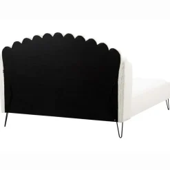 2-Persoons Bedden-Beliani AMBILLOU - Tweepersoonsbed - Gebroken wit - 160 x 200 cm - Bouclé