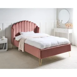 Leen Bakker AMBILLOU - Tweepersoonsbed - Roze - 120 x 200 cm - Fluweel