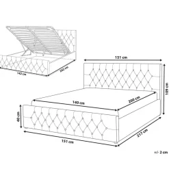 Beliani AMIENS - Bed met opbergruimte - Taupe - 140 x 200 cm - Fluweel