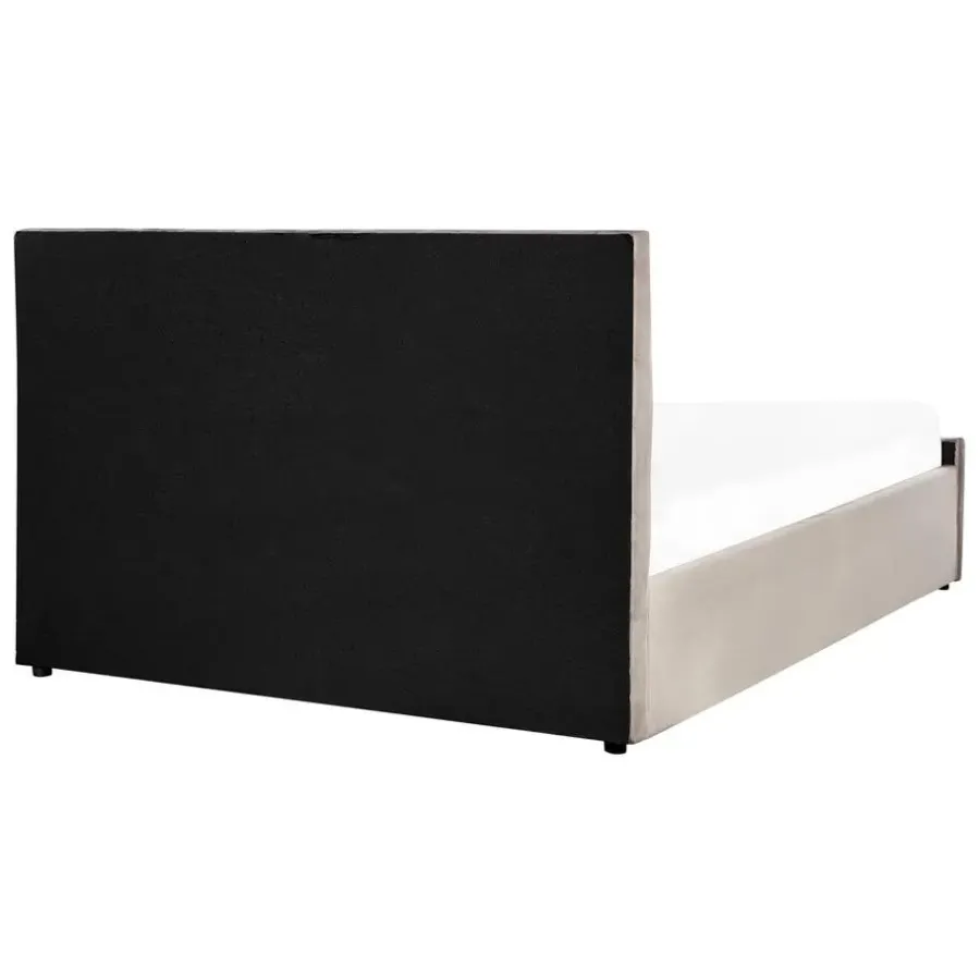 Beliani AMIENS - Bed met opbergruimte - Taupe - 140 x 200 cm - Fluweel