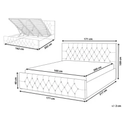 Beliani AMIENS - Bed met opbergruimte - Grijs - 160 x 200 cm - Fluweel