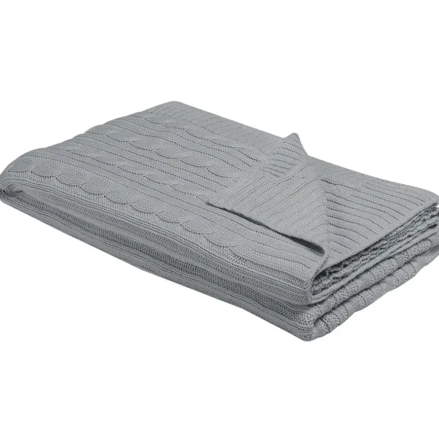 Beliani ANAMUR - Plaid - Grijs - 110 x 180 cm - Katoen